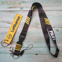 Thumbnail for 2 PCS LUFTHANSA SLEUTELHANGE CESSNA KEYCHAIN LANYARDS NECK STRAP - PILOTSX