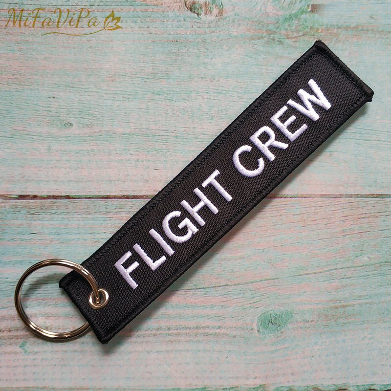 2 PCS RED FLIGHT CREW KEYCHAIN FASHION TRINKET PHONE STRAP BLACK EMBROIDERY KEYCHAINS - PILOTSX