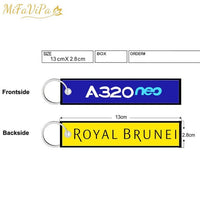 Thumbnail for 2 PCSA ROYAL BRUNEI SIDE B A320 EMBROIDERY KEY CHAIN - PILOTSX