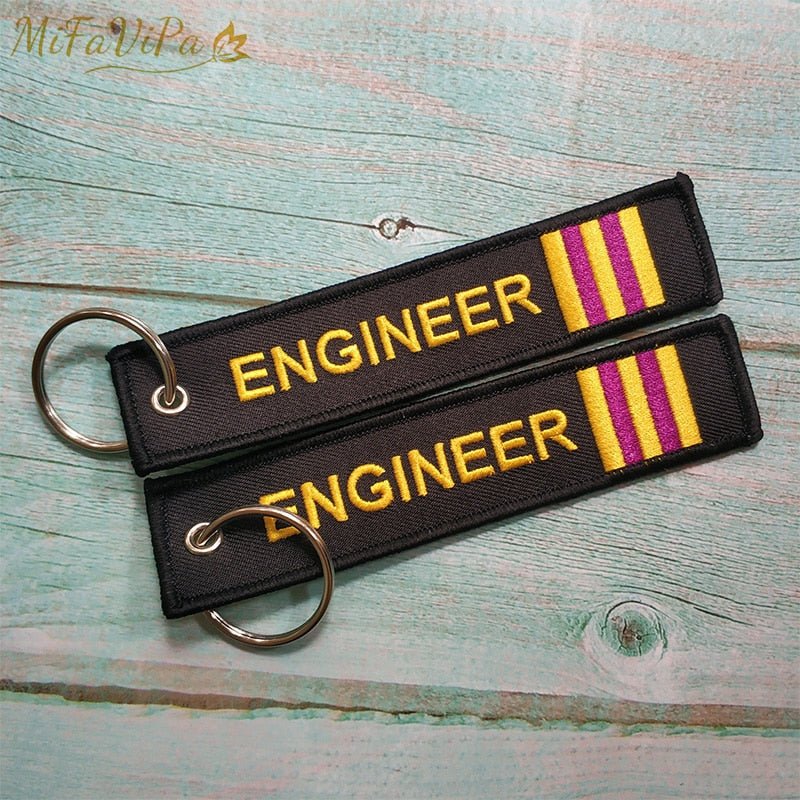 2 PCS/LOTBOEING A320 ENGINEER EMBROIDERY KEY CHAIN - PILOTSX