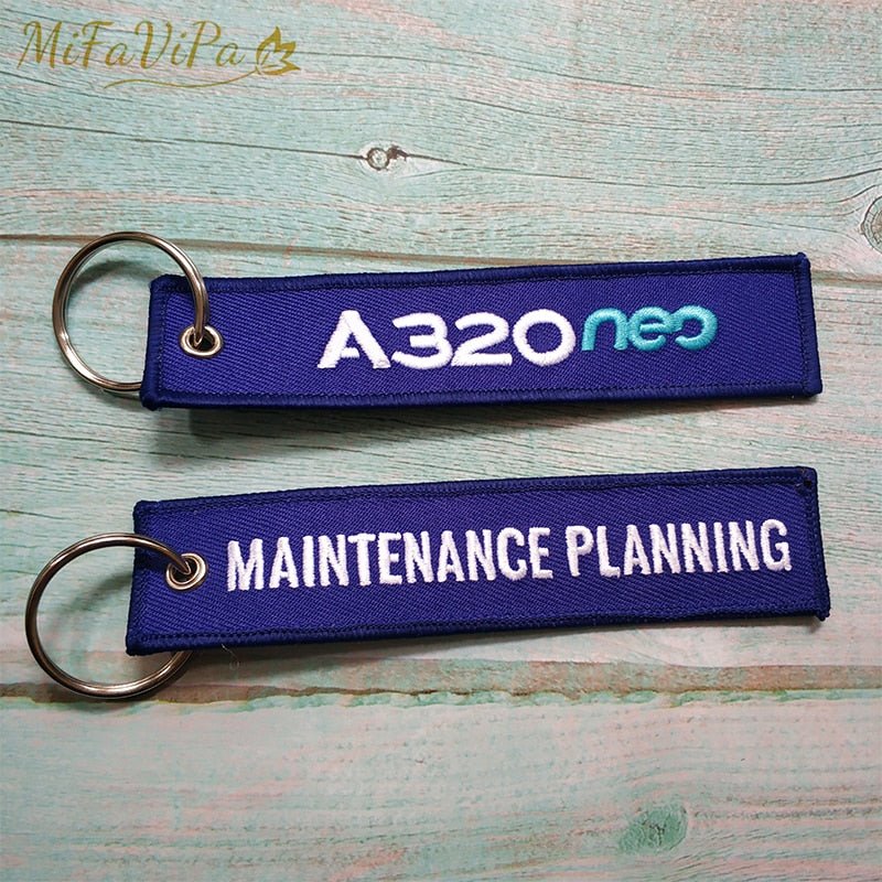 2 PCS/LOTMAINTENAINCE SIDE B A320 EMBROIDERY KEY CHAINS - PILOTSX