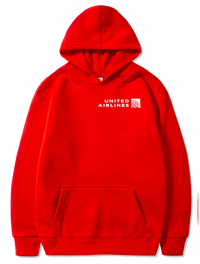 Thumbnail for UNITED AIRLINES UNISEX HOODIES - THICK CASUAL AVIATOR PULLOVER WITH POCKETS IN BLACK, NAVY, BLUE, RED