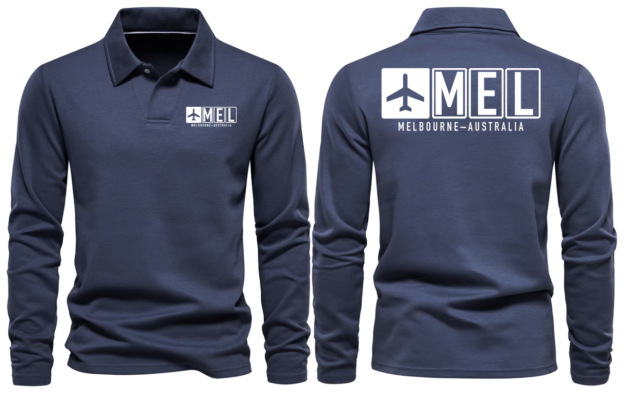 MEL AIRPORT LONG SLEEVE POLO