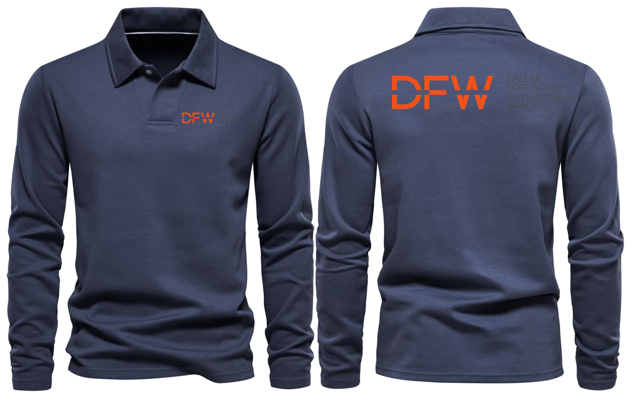 AER DFW AIRPORT LONG SLEEVE  POLO