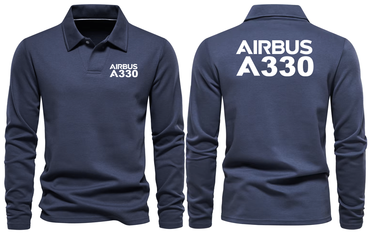 AIRBUS 330 LONG SLEEVE  POLO