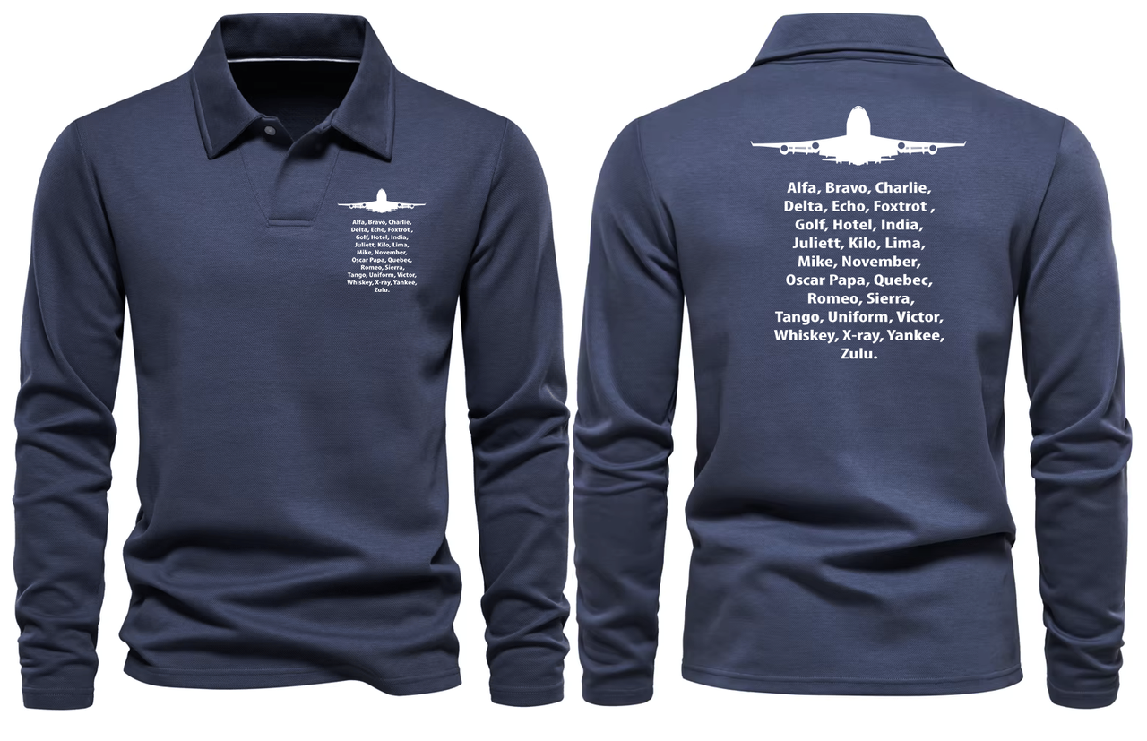 BOEING 747 LONG SLEEVE  POLO