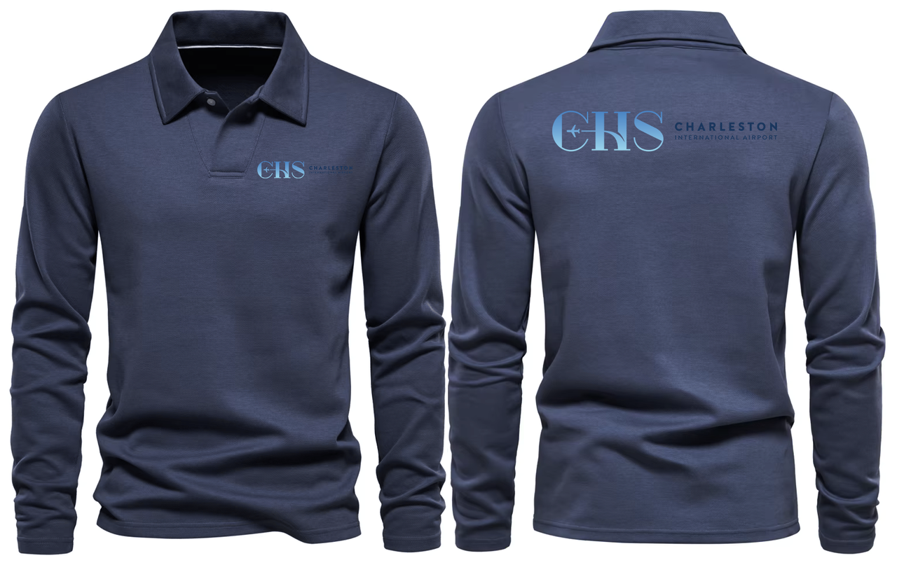 CHARLESTON AIRPORT LONG SLEEVE  POLO