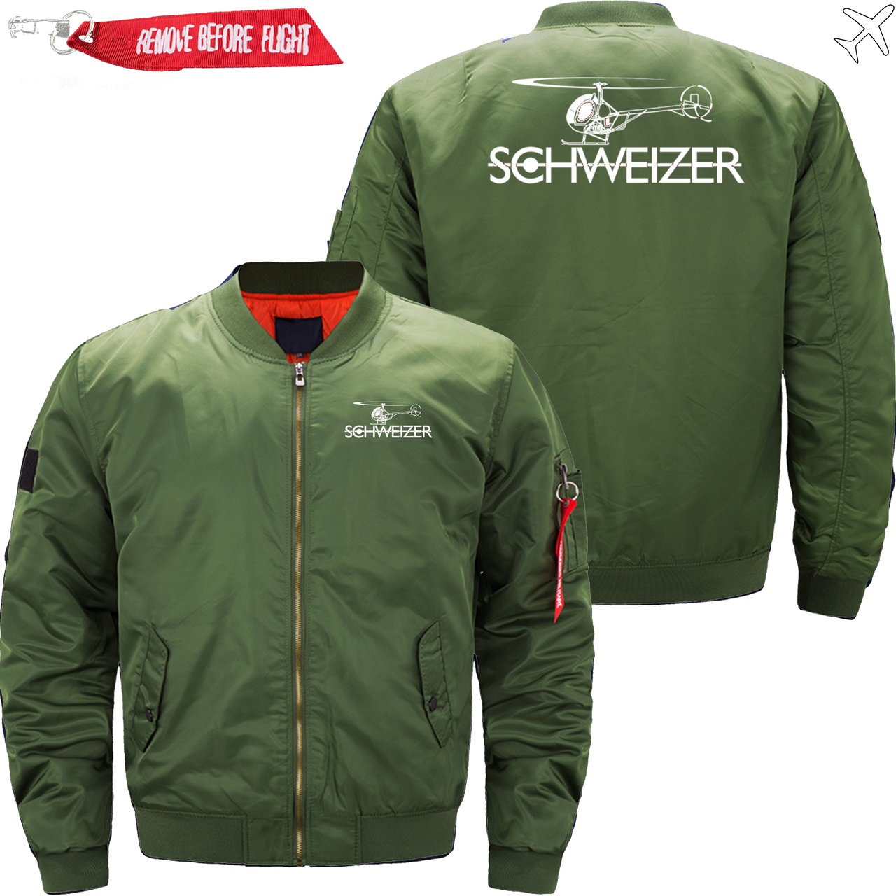 SCHWEIZER HELICOPTER LOGO BOMBER FLIGHT AVIATOR JACKET