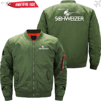 Thumbnail for SCHWEIZER HELICOPTER LOGO BOMBER FLIGHT AVIATOR JACKET