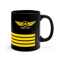 Thumbnail for 3 OR 4 STRIPES BLACK MUG 11OZ MUG - PILOTSX