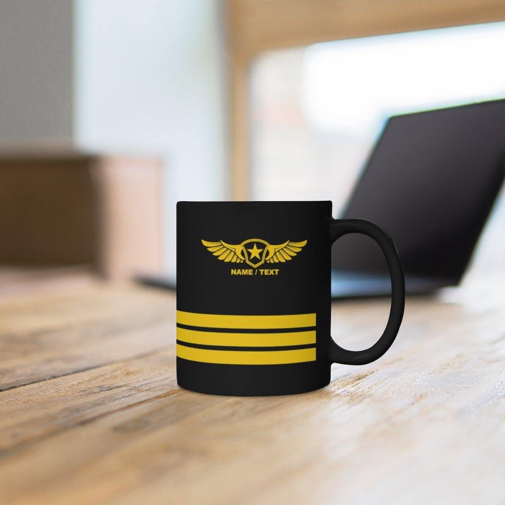 3 OR 4 STRIPES BLACK MUG 11OZ MUG - PILOTSX