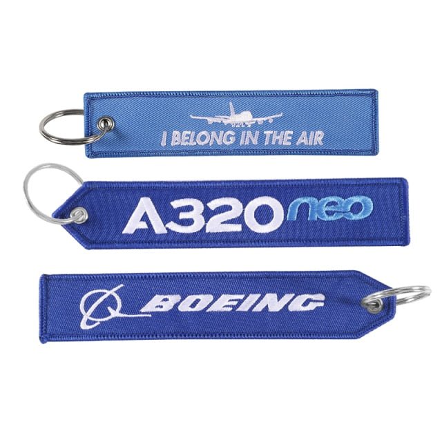 3 PCS AIRBUS BOEING BORN TO FLY EMBROIDERY KEY CHAIN - PILOTSX