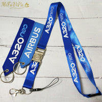 Thumbnail for 3 PCS BLUE A320 NEO LANYARDS KEYCHAIN FASHION TRINKET - PILOTSX