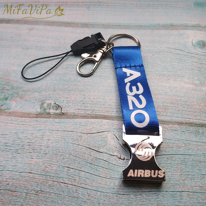 3 PCS BLUE A320 NEO LANYARDS KEYCHAIN FASHION TRINKET - PILOTSX