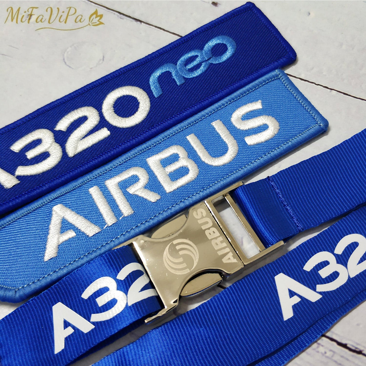 3 PCS BLUE A320 NEO LANYARDS KEYCHAIN FASHION TRINKET - PILOTSX