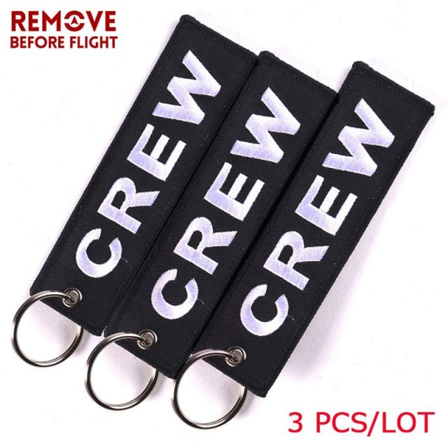 3 PCS/LOT BLACK CREW EMBROIDERY KEY CHAIN - PILOTSX