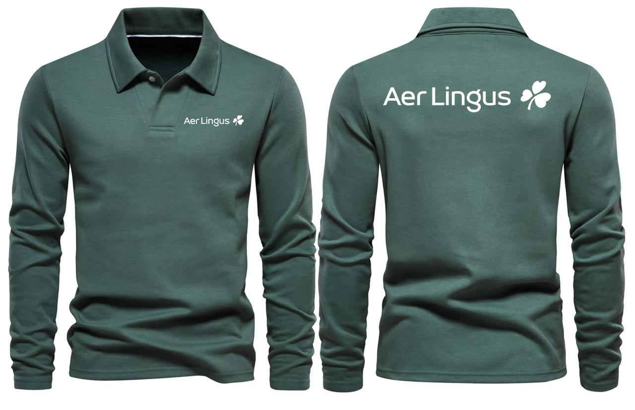 AER LINGUS AIRLINES LONG SLEEVE  POLO 01