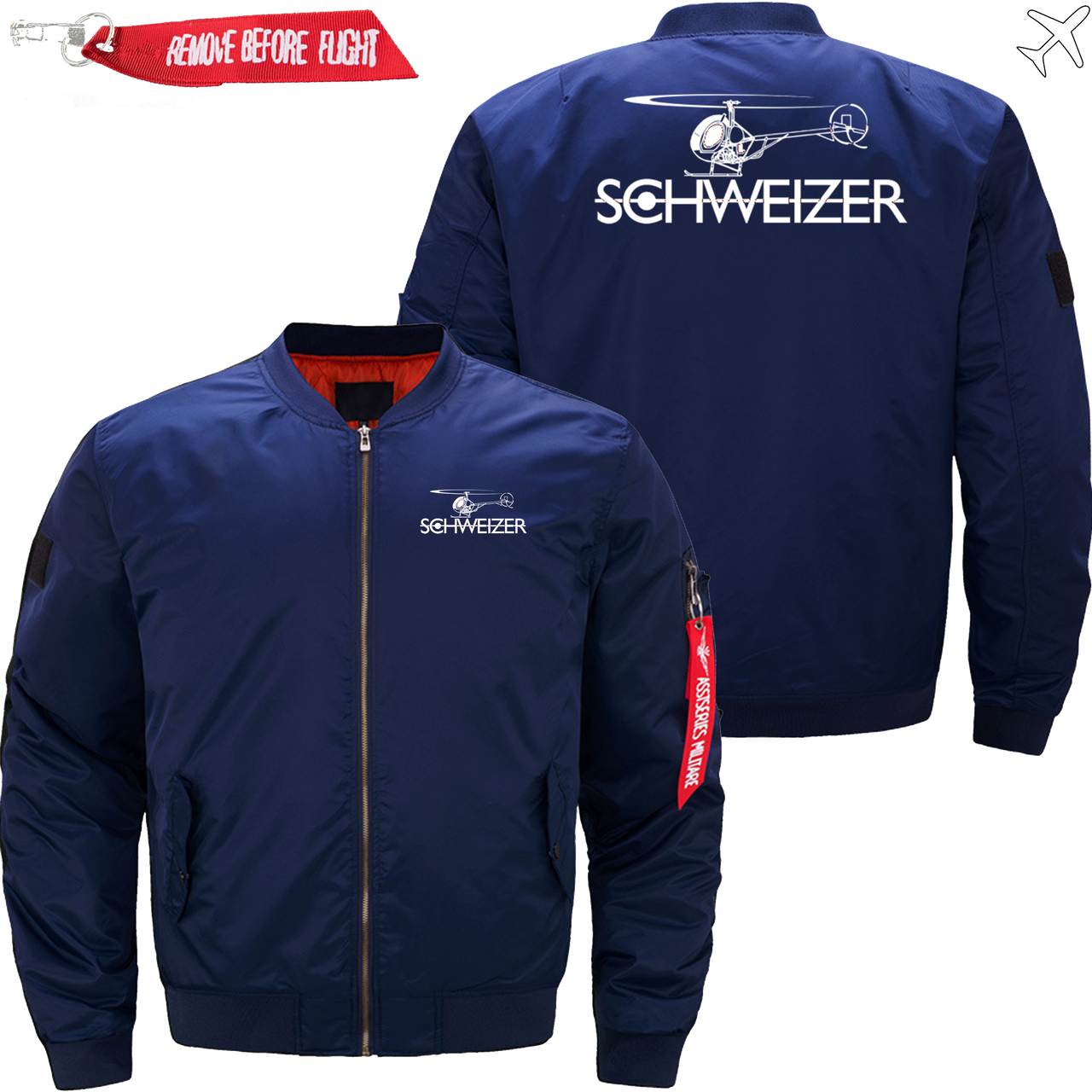 SCHWEIZER HELICOPTER LOGO BOMBER FLIGHT AVIATOR JACKET