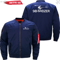 Thumbnail for SCHWEIZER HELICOPTER LOGO BOMBER FLIGHT AVIATOR JACKET