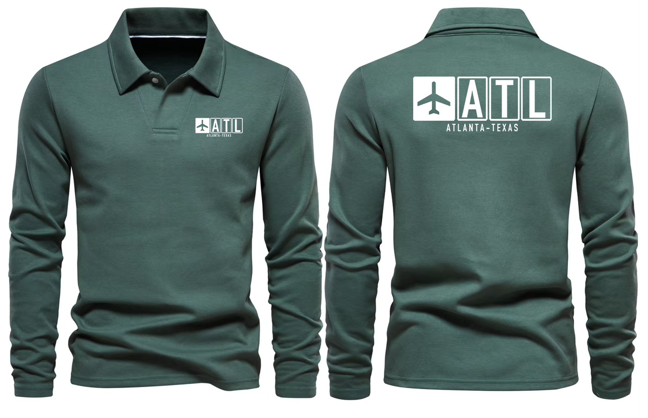 ATL AIRPORT LONG SLEEVE POLO