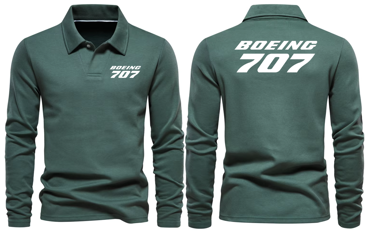 BOEING 707 LOGO LONG SLEEVE  POLO