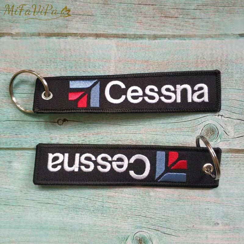 3PCS CESSNA FLIGHT CREW EMBROIDERY KEY CHAIN - PILOTSX