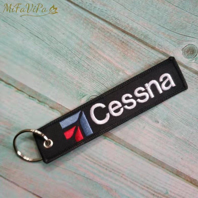 3PCS CESSNA FLIGHT CREW EMBROIDERY KEY CHAIN - PILOTSX