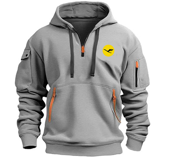 LUFTHANSA LOGO AIRLINE HOODED JACKET PULLOVER