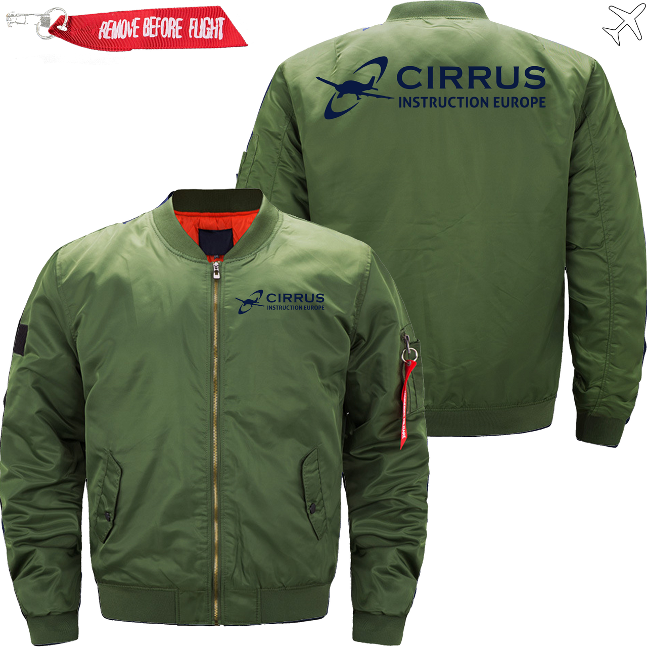 CIRRUS HELICOPTER LOGO BOMBER FLIGHT AVIATOR JACKET