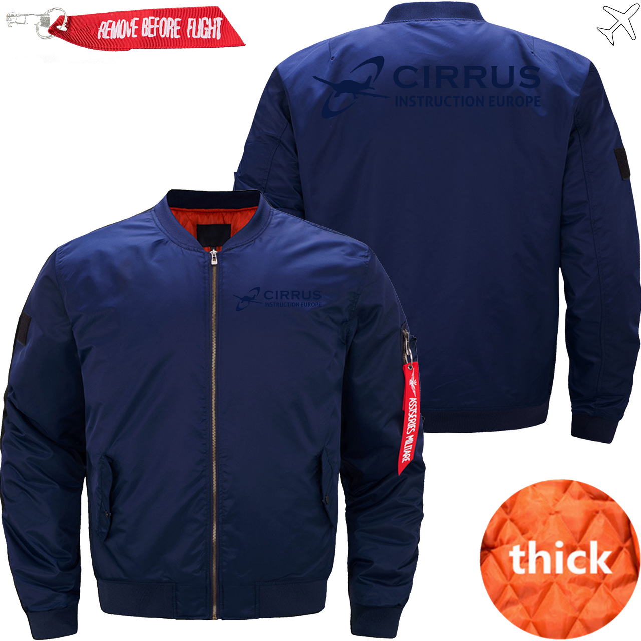 CIRRUS HELICOPTER LOGO BOMBER FLIGHT AVIATOR JACKET