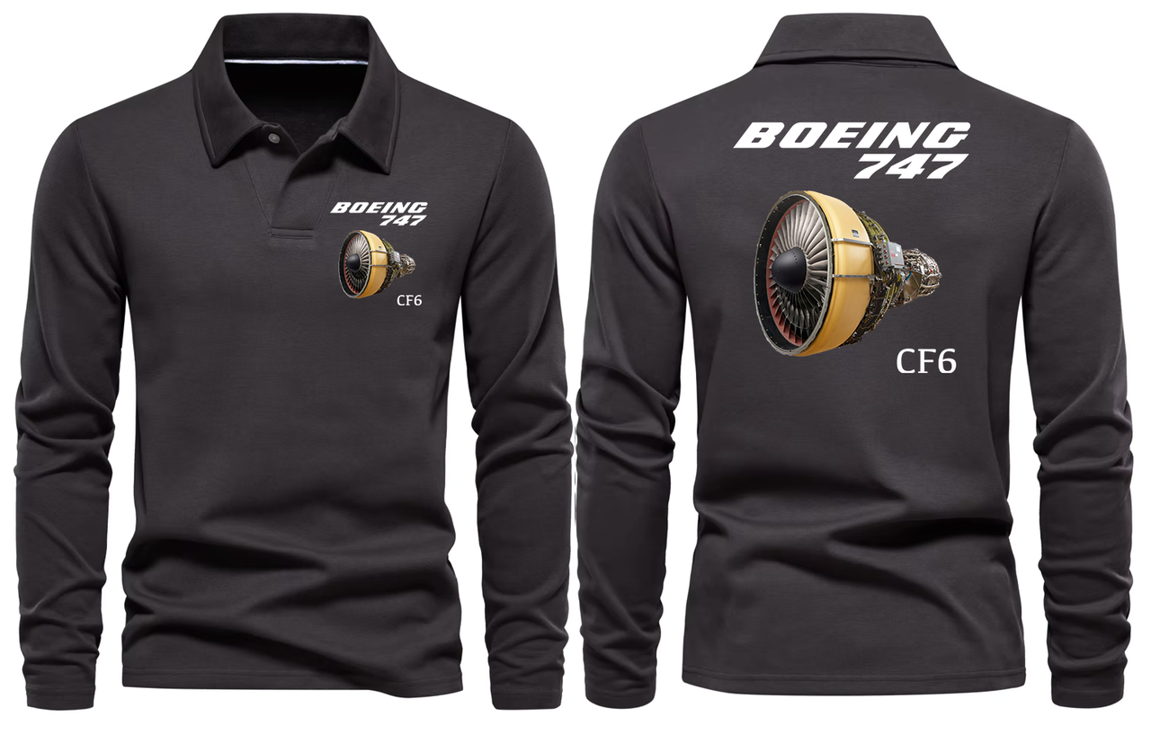 BOEING 747 CF6 LONG SLEEVE  POLO