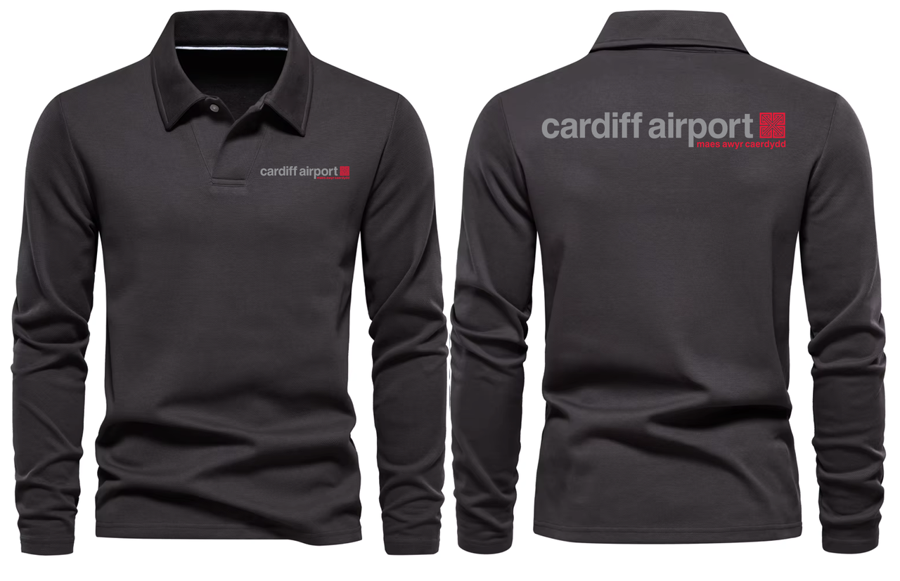 CARDIFF AIRPORT LONG SLEEVE  POLO