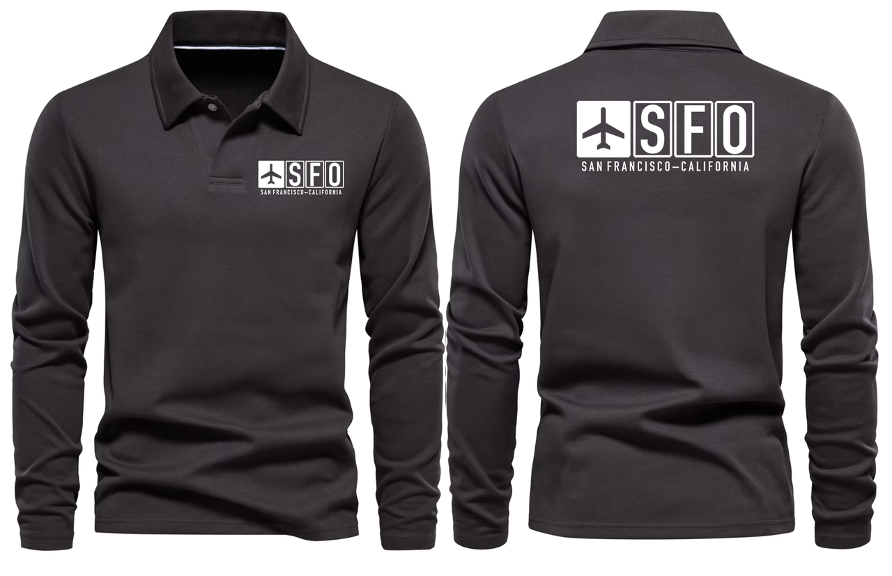 SFO AIRPORT LONG SLEEVE POLO