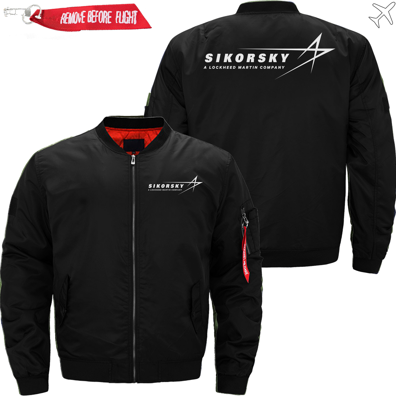 SIKORSKY HELICOPTER LOGO BOMBER FLIGHT AVIATOR JACKET