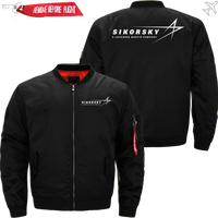 Thumbnail for SIKORSKY HELICOPTER LOGO BOMBER FLIGHT AVIATOR JACKET