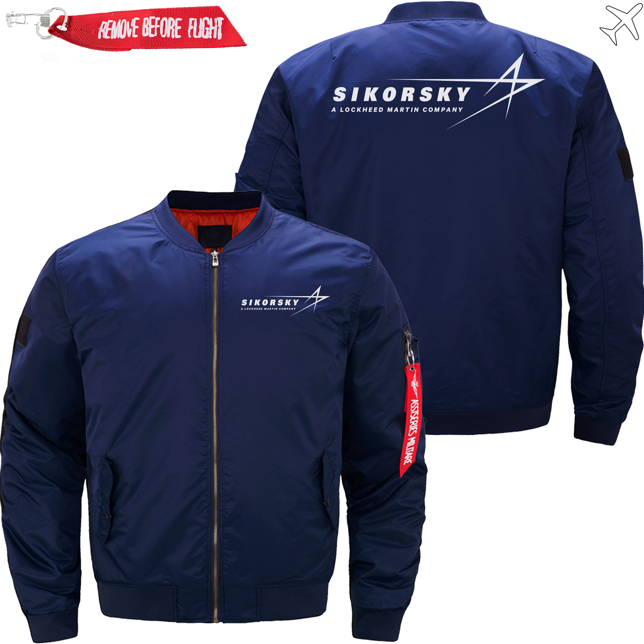 SIKORSKY HELICOPTER LOGO BOMBER FLIGHT AVIATOR JACKET