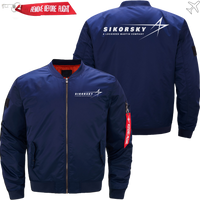 Thumbnail for SIKORSKY HELICOPTER LOGO BOMBER FLIGHT AVIATOR JACKET