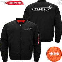 Thumbnail for SIKORSKY HELICOPTER LOGO BOMBER FLIGHT AVIATOR JACKET