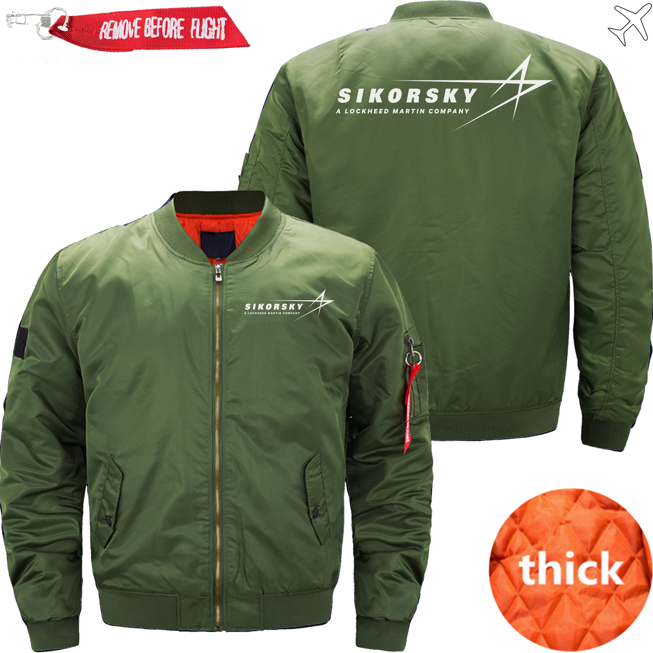 SIKORSKY HELICOPTER LOGO BOMBER FLIGHT AVIATOR JACKET
