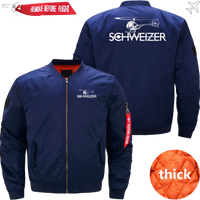 Thumbnail for SCHWEIZER HELICOPTER LOGO BOMBER FLIGHT AVIATOR JACKET