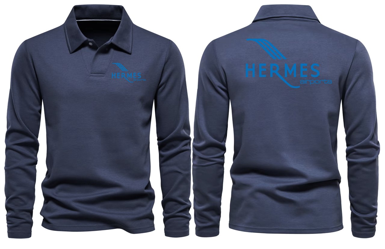 HERMES AIRPORT LONG SLEEVE  POLO