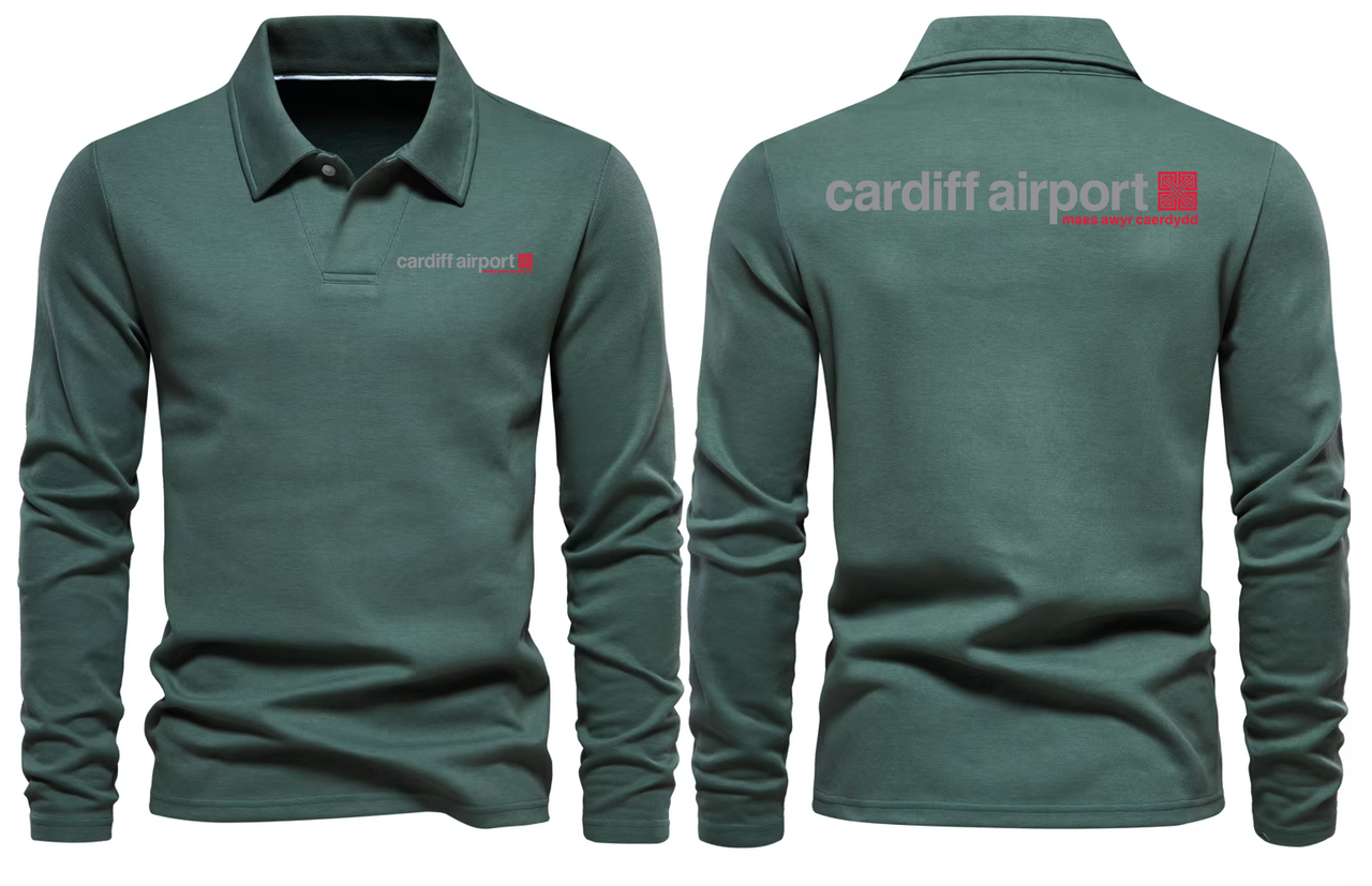 CARDIFF AIRPORT LONG SLEEVE  POLO
