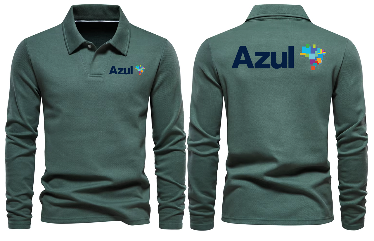AIR AZUL AIRLINES LONG SLEEVE  POLO