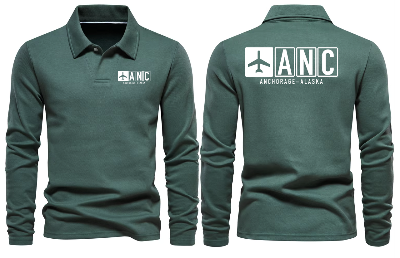 ANC AIRPORT LONG SLEEVE POLO