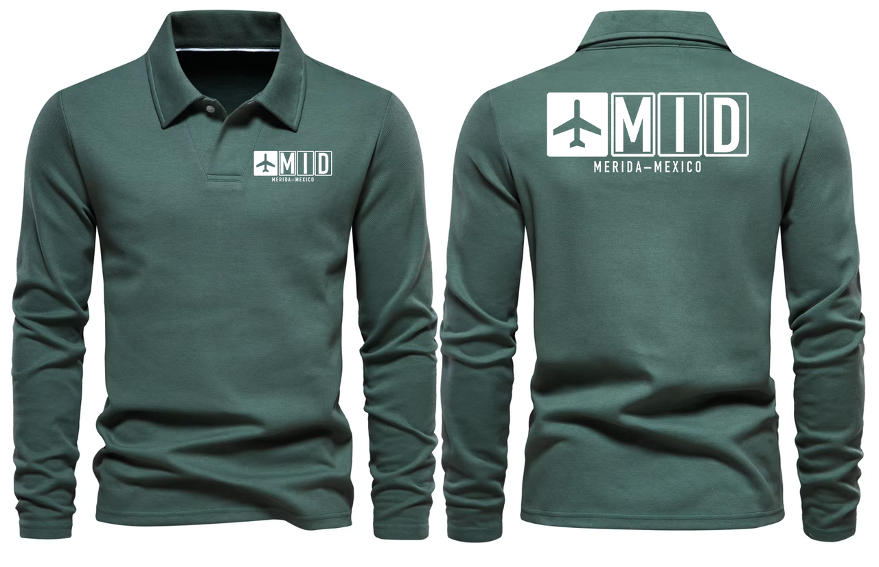 MID AIRPORT LONG SLEEVE POLO