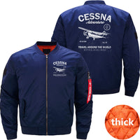 Thumbnail for 84 PILOT - SHIRT CESSNA FLIGHTJRT AIRCRAFT PLANE BOMBER FLIGHT AVIATOR JACKET - PILOTSX