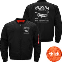 Thumbnail for 84 PILOT - SHIRT CESSNA FLIGHTJRT AIRCRAFT PLANE BOMBER FLIGHT AVIATOR JACKET - PILOTSX