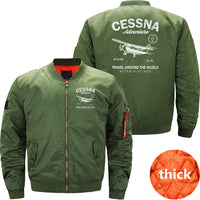 Thumbnail for 84 PILOT - SHIRT CESSNA FLIGHTJRT AIRCRAFT PLANE BOMBER FLIGHT AVIATOR JACKET - PILOTSX