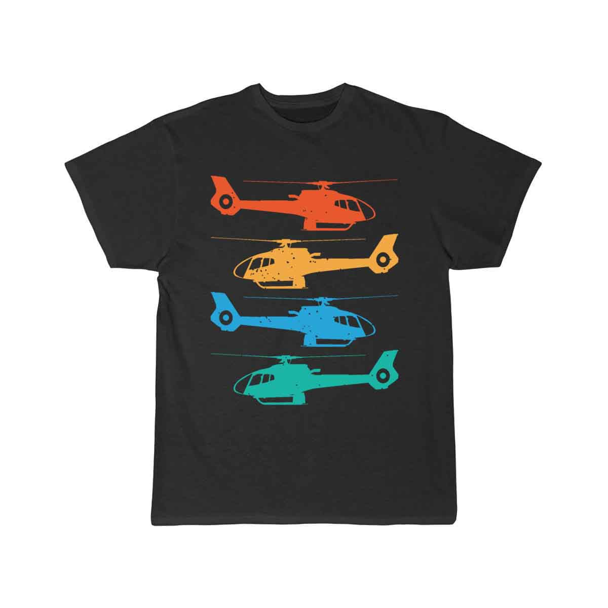 Retro Sunset Helicopter T-SHIRT A V 8 R