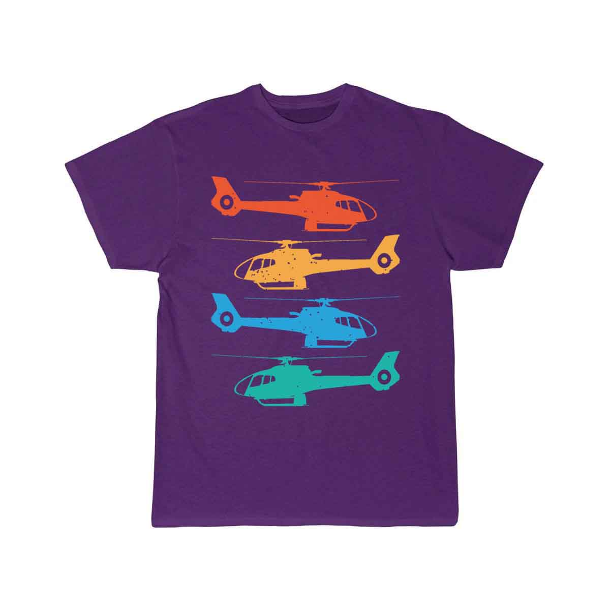 Retro Sunset Helicopter T-SHIRT A V 8 R